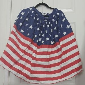 Unique Vintage Red and White Midi A-Line Skirt